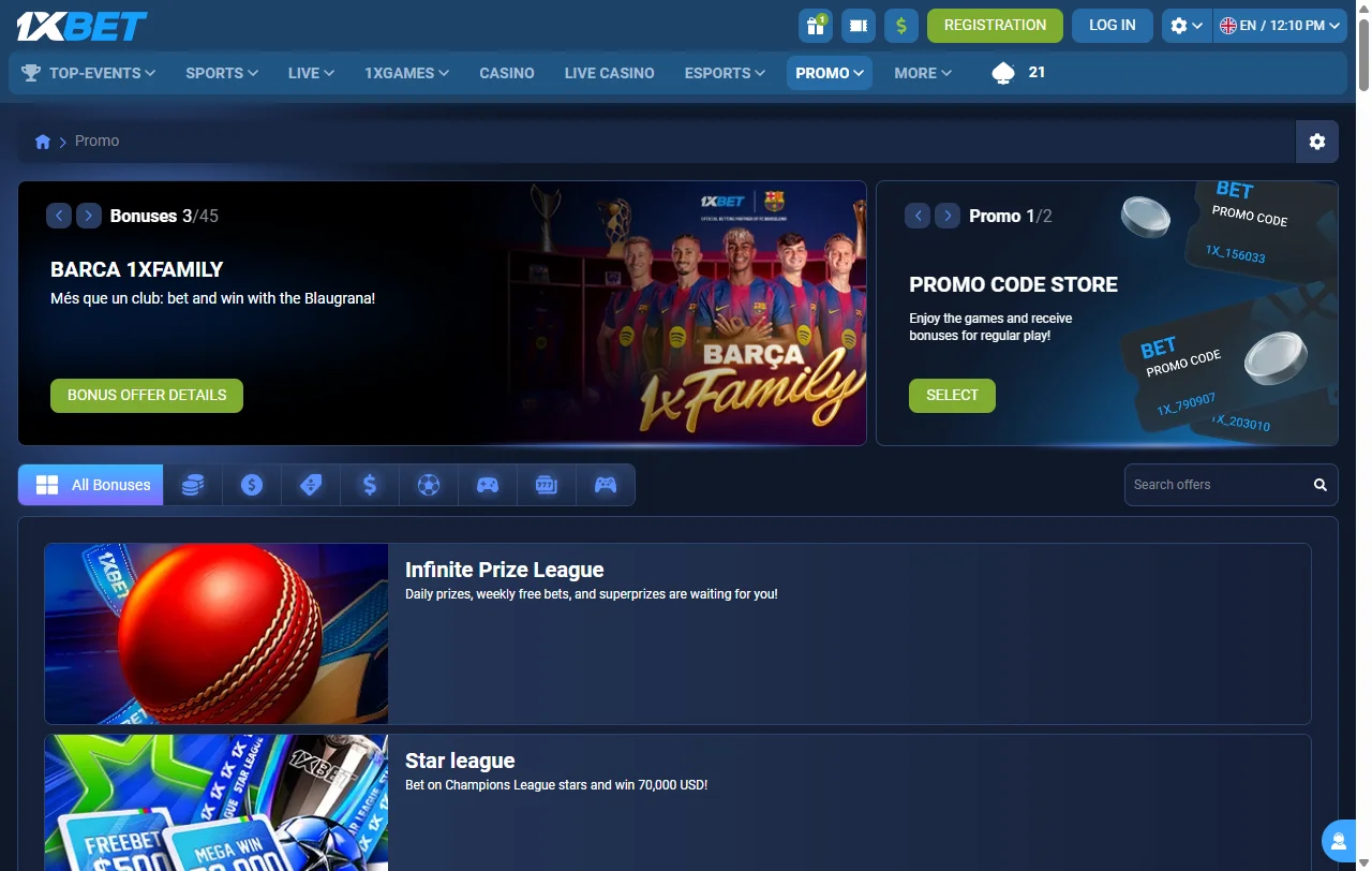 1xBet Casino bonos, promociones y condiciones de bienvenida