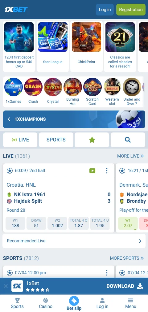 1xBet Casino experiencia móvil en smartphone para Perú