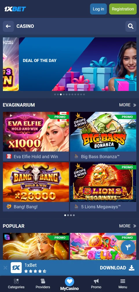 1xBet Casino depósitos, retiros y métodos de pago