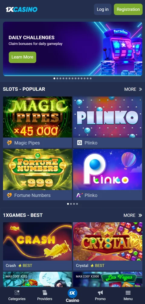 1xCasino adaptado a móvil para jugar desde Perú