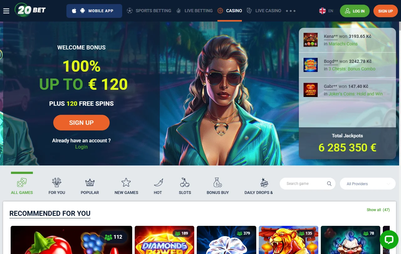 20bet Casino bonos y promociones de bienvenida