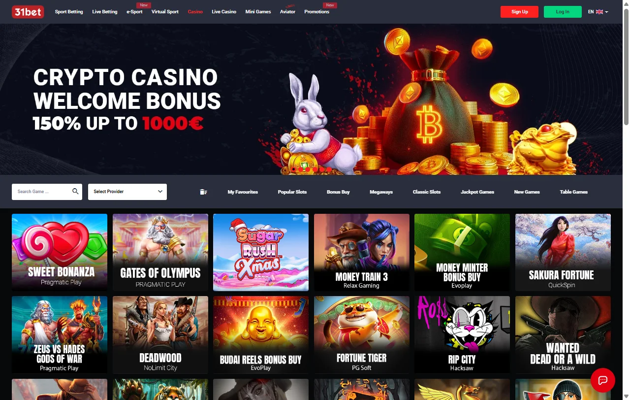 31bet Casino con juegos, mesas y entretenimiento online