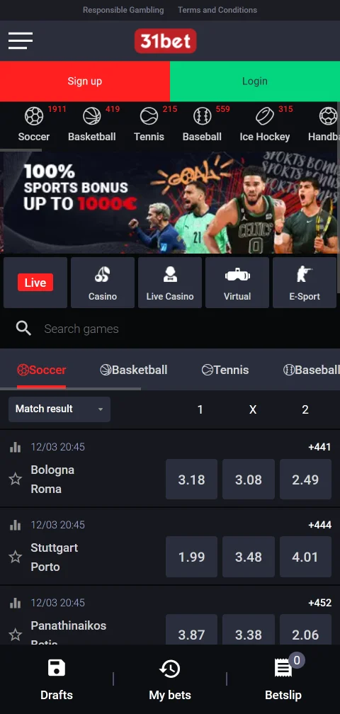 31bet Casino acceso móvil y juego desde Perú