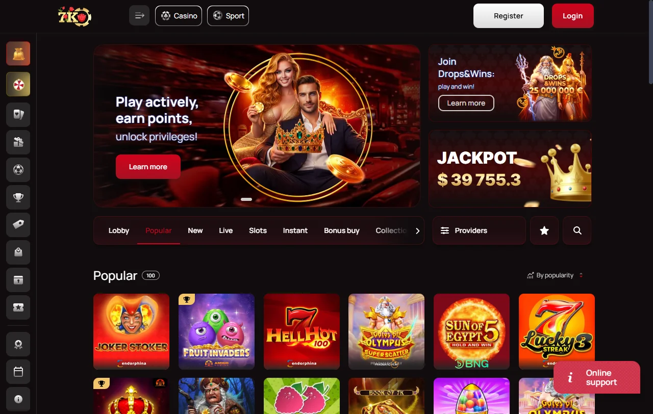 7k Casino reseña completa con enfoque en licencias y pagos