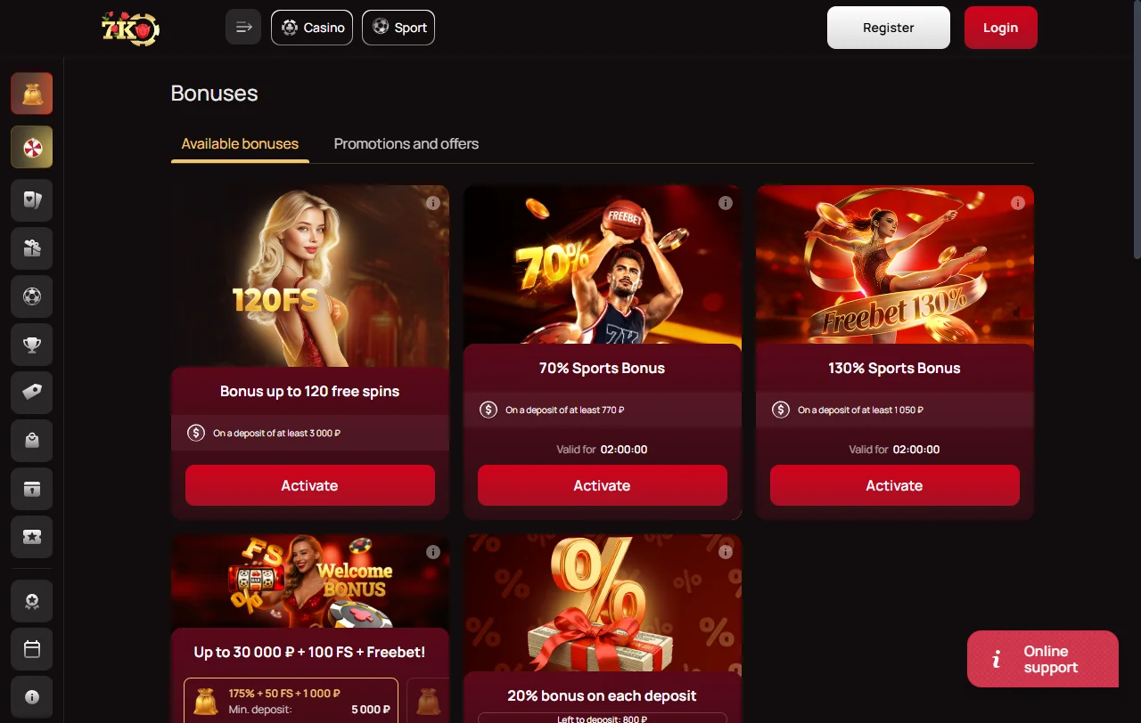 7k Casino análisis de juegos, slots y proveedores destacados