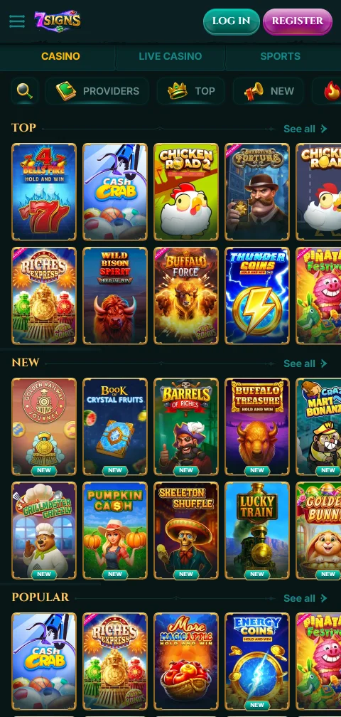 Depósitos y retiros disponibles en 7Signs Casino