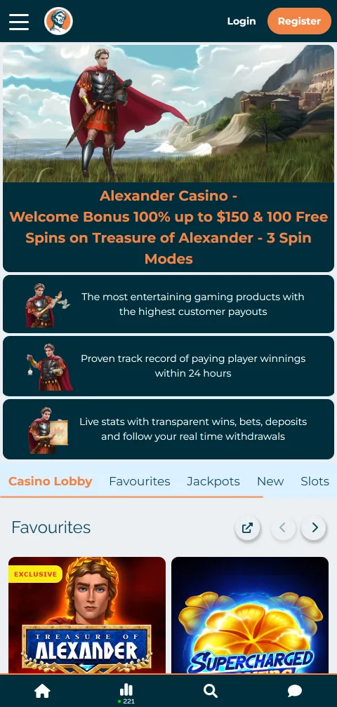 Alexander Casino experiencia móvil optimizada para celulares