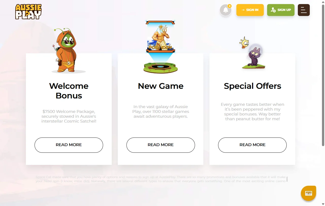Aussie Play Casino bonos de bienvenida y promociones