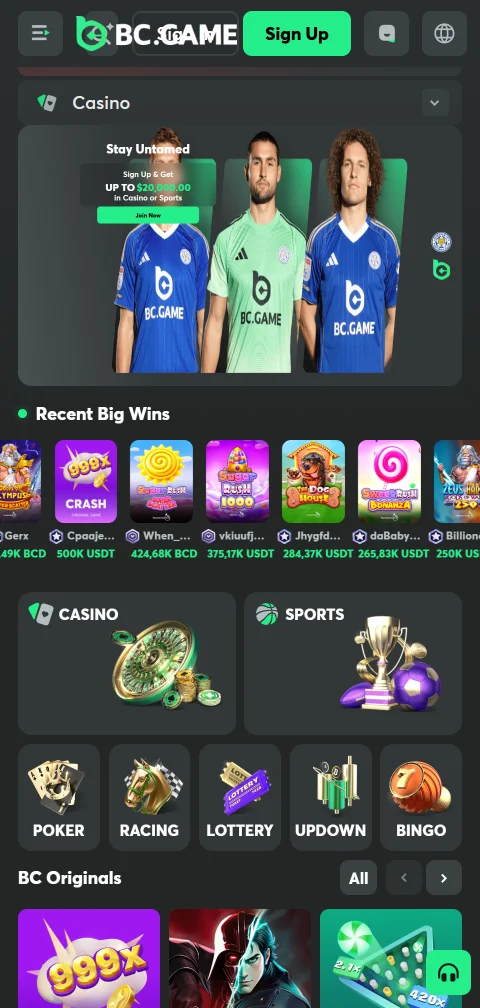 BC Game Casino acceso móvil desde smartphone con navegación fluida