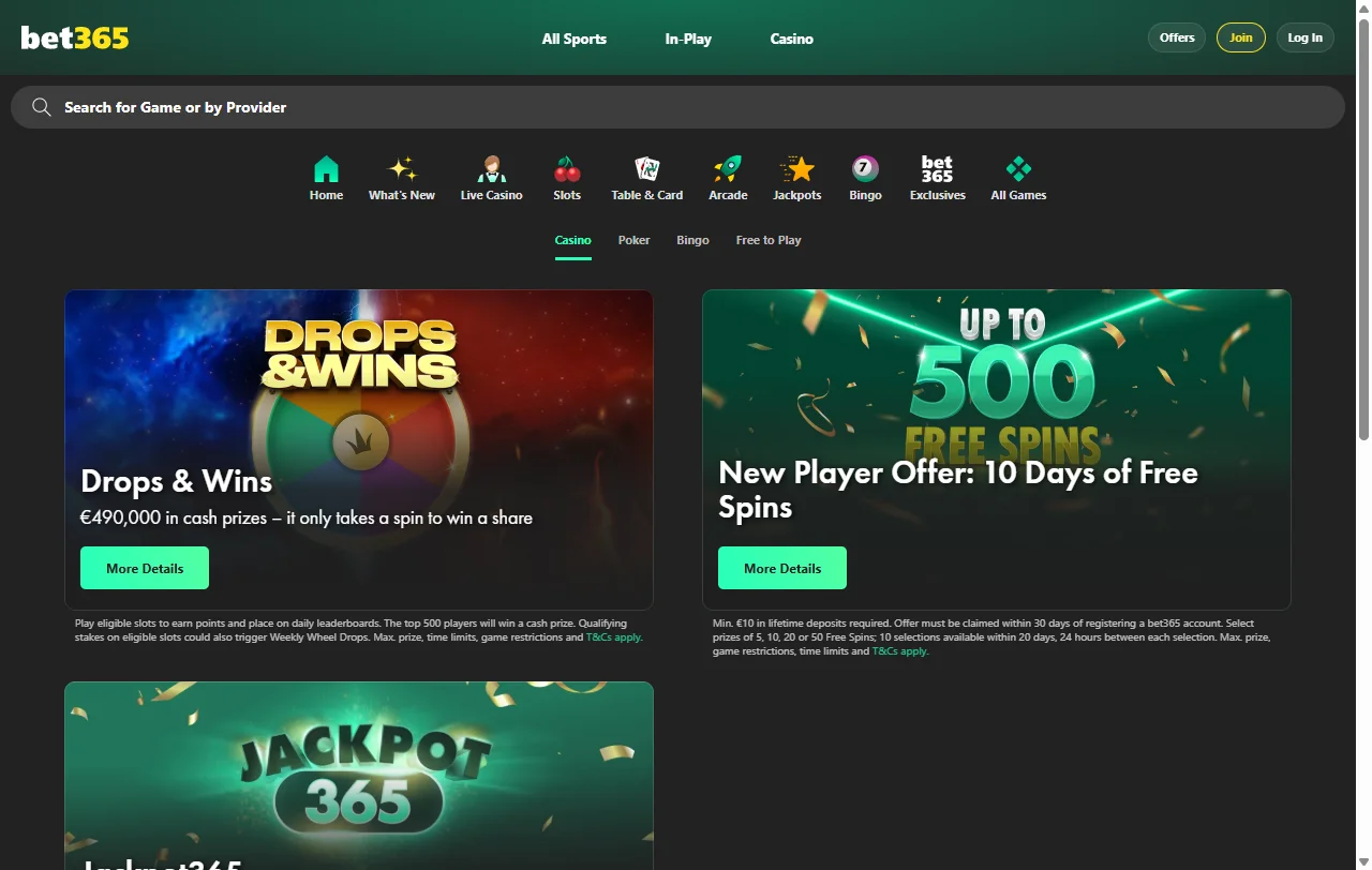 bet365 Casino bonos de bienvenida y promociones vigentes