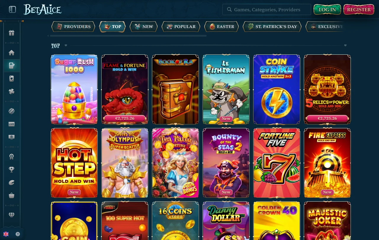 BetAlice Casino bonos de bienvenida y promociones
