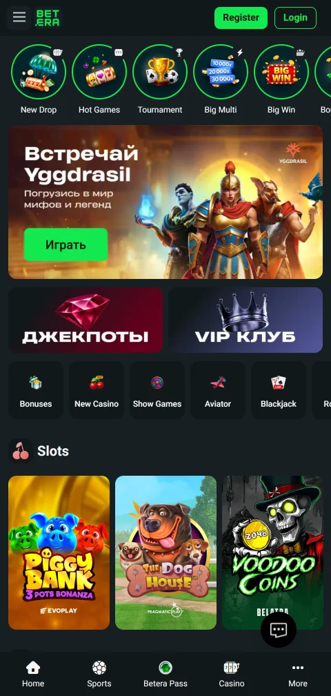 Betera Casino en celular con acceso adaptable