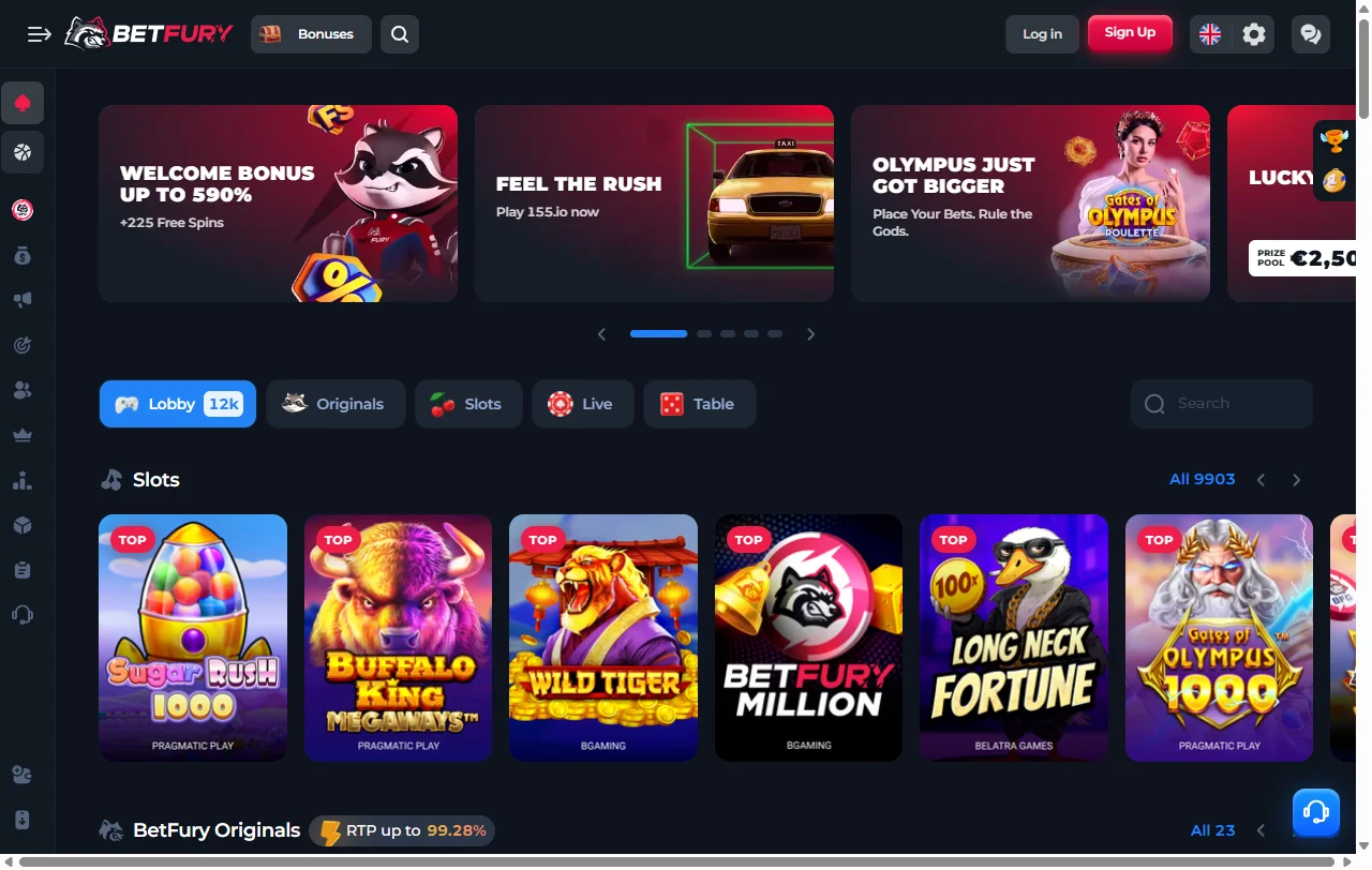 BetFury Casino bonos de bienvenida y promociones principales