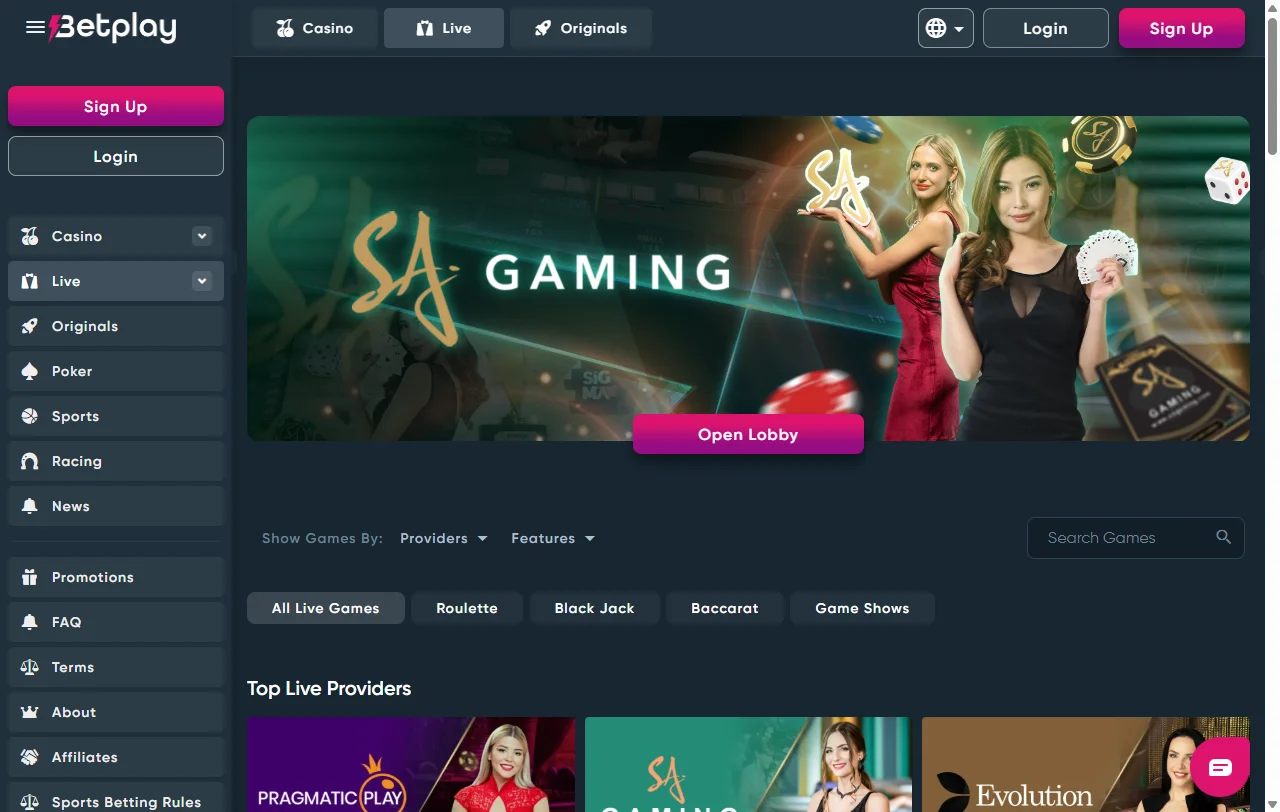 Betplay Casino con bonos y promociones para nuevos usuarios