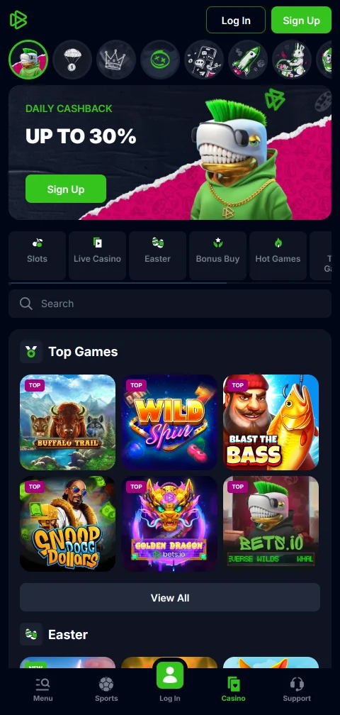 Bets.io Casino acceso móvil desde smartphone para jugar