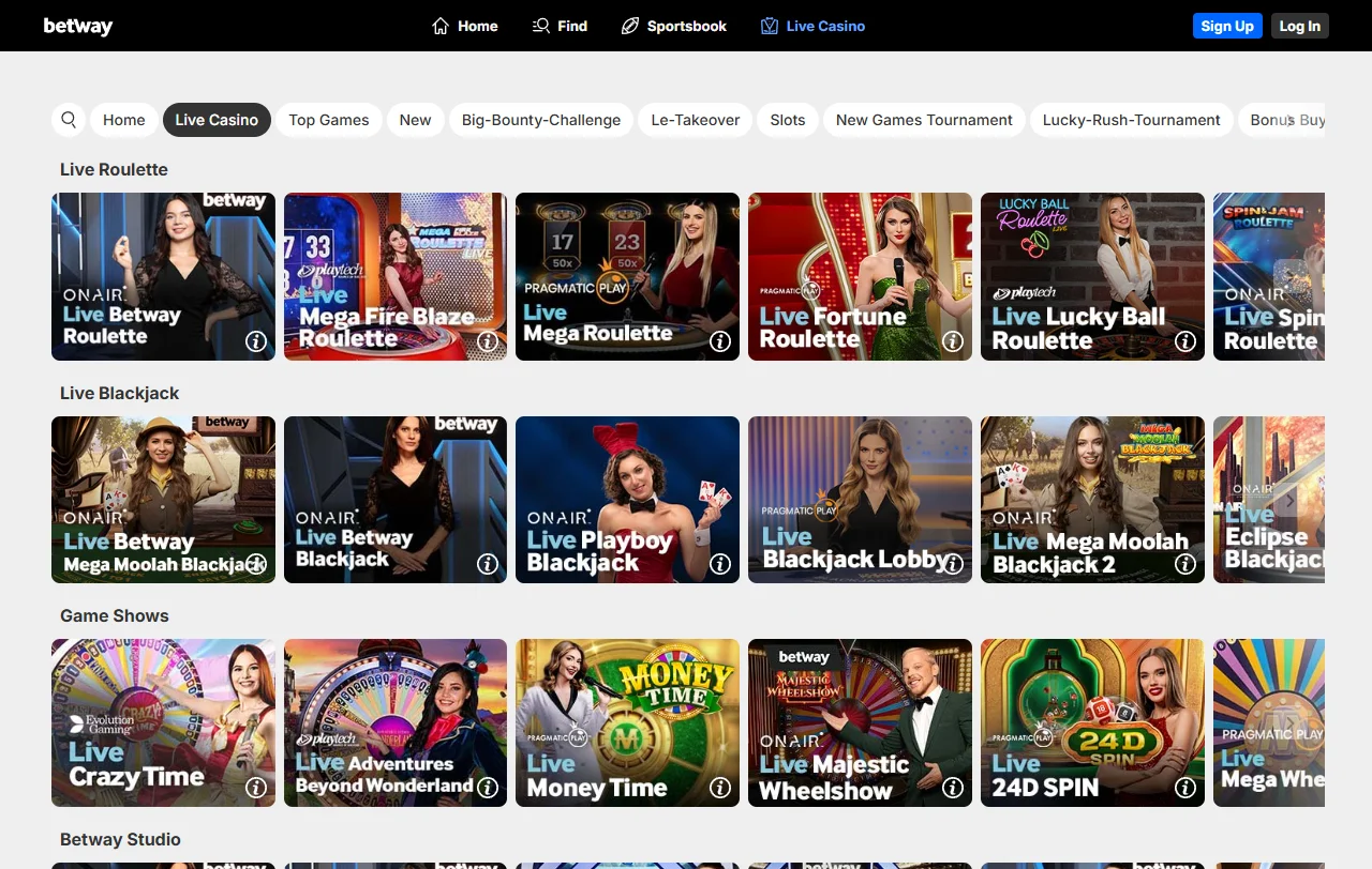 Betway Casino juegos y proveedores para jugadores de Perú
