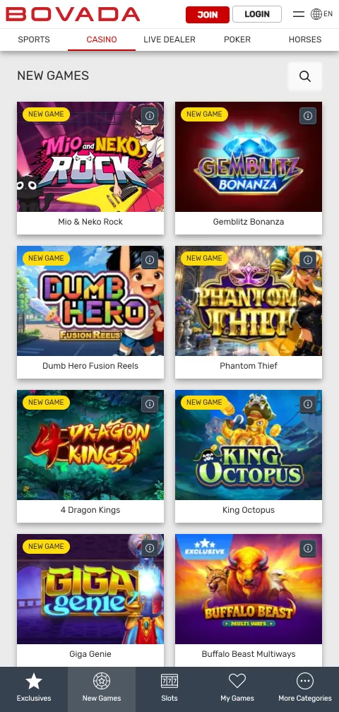 Bovada Casino métodos de pago y retiros desde Perú