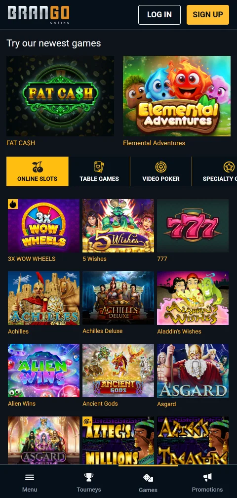 Brango Casino depósitos, retiros y métodos de pago