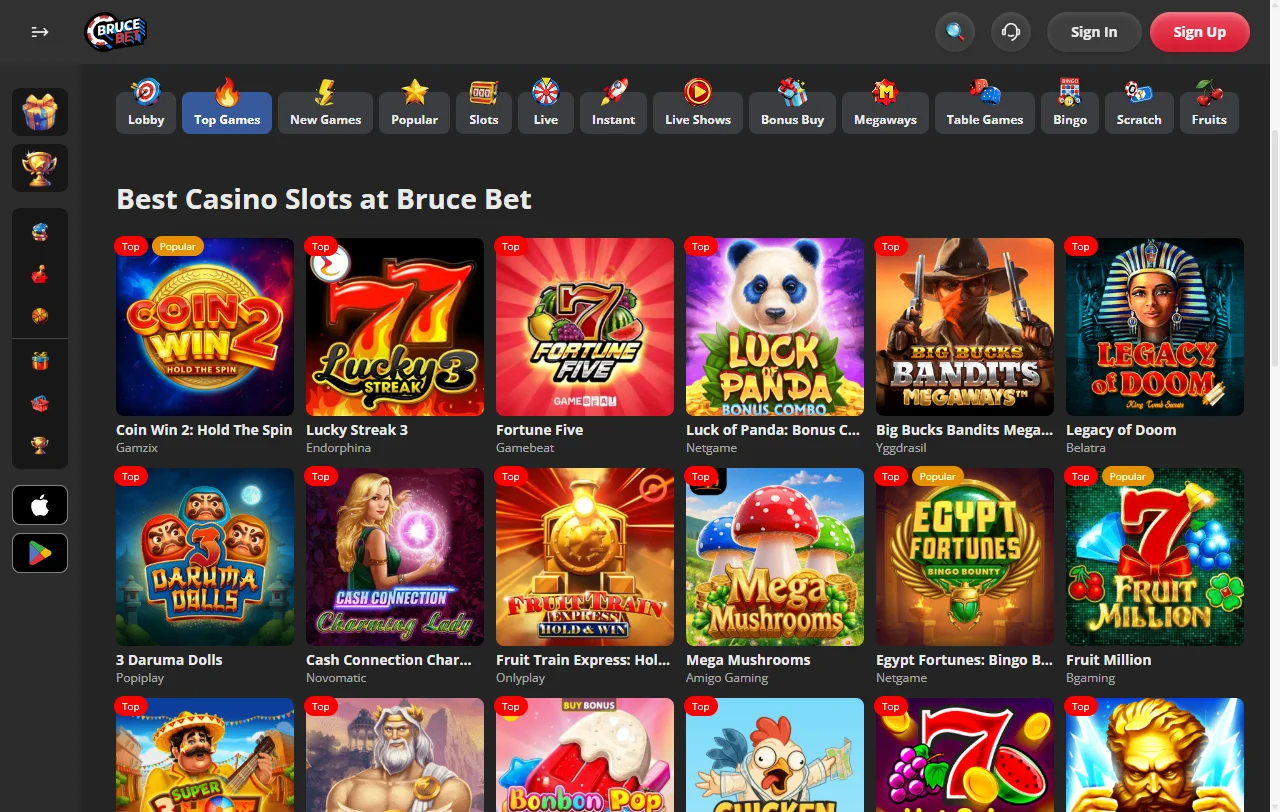 BruceBet Casino juegos y slots con amplia variedad