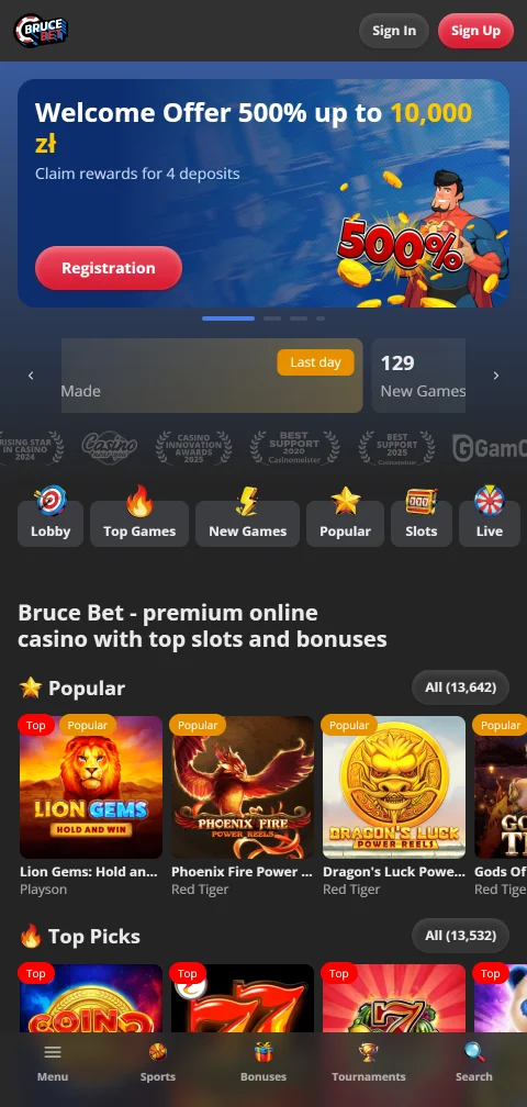 BruceBet Casino móvil con acceso cómodo desde teléfono