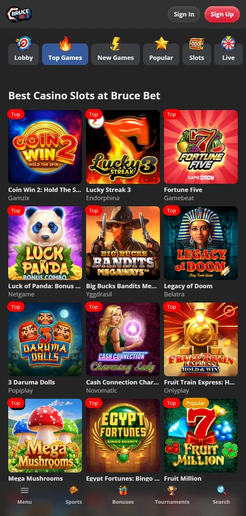 BruceBet Casino pagos y retiros desde Perú