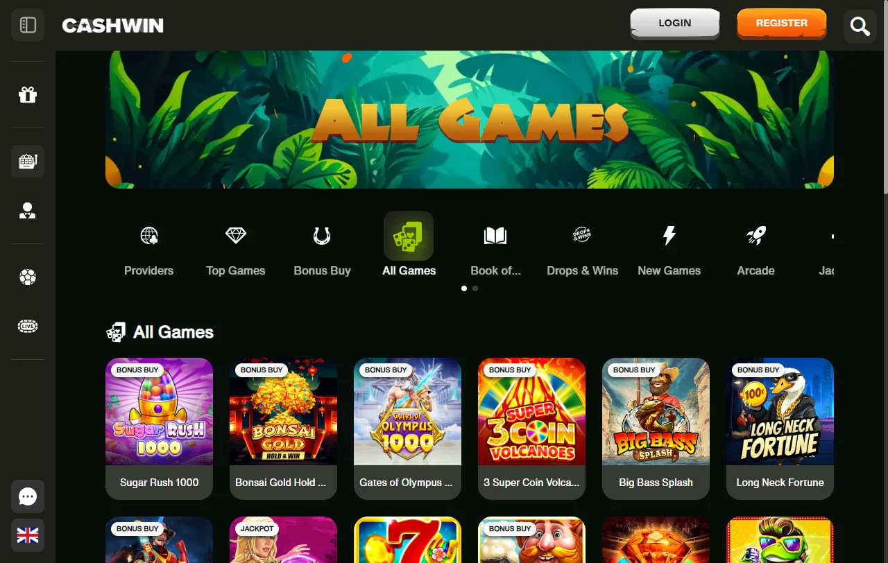 CashWin Casino oferta de slots, mesas y entretenimiento en vivo