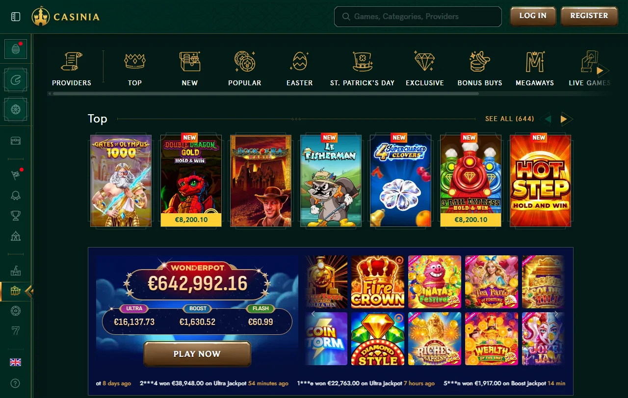 Casinia Casino bonos de bienvenida y condiciones