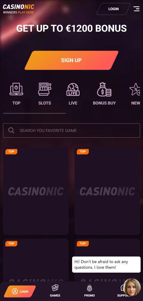 Casinonic Casino experiencia móvil para jugar desde Perú