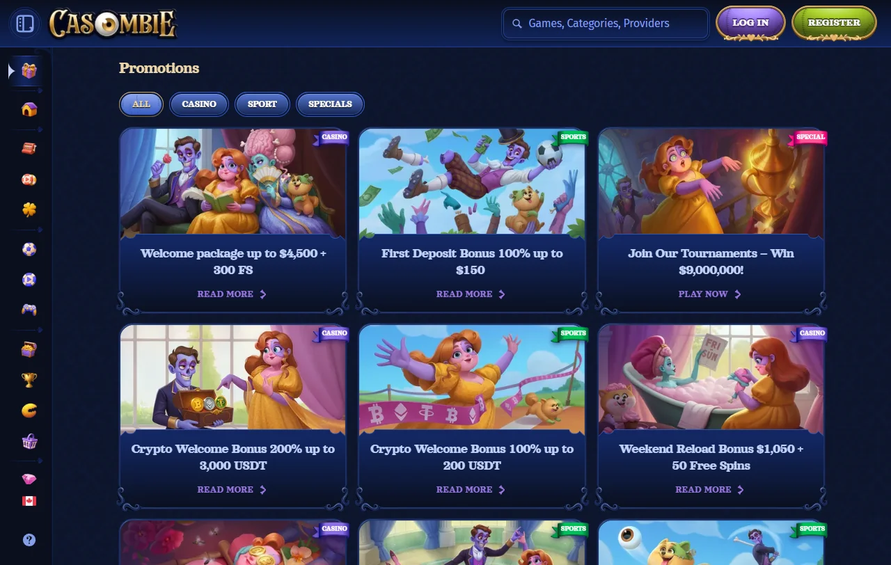 Casombie Casino bonos y promociones de bienvenida
