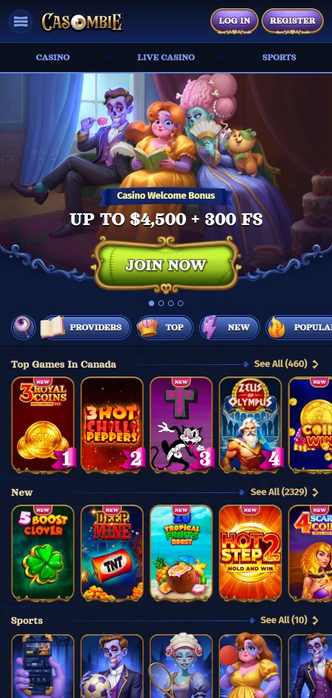 Casombie Casino en móvil con acceso desde smartphone
