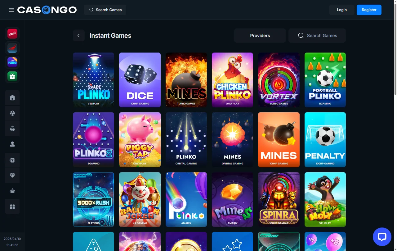 Casongo Casino juegos y proveedores destacados