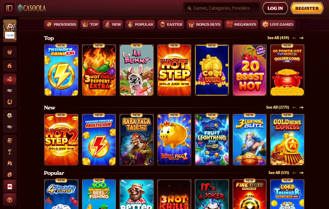 Casoola Casino juegos, slots y mesa en vivo