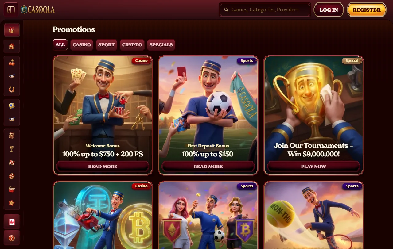 Casoola Casino bonos, ofertas y condiciones iniciales