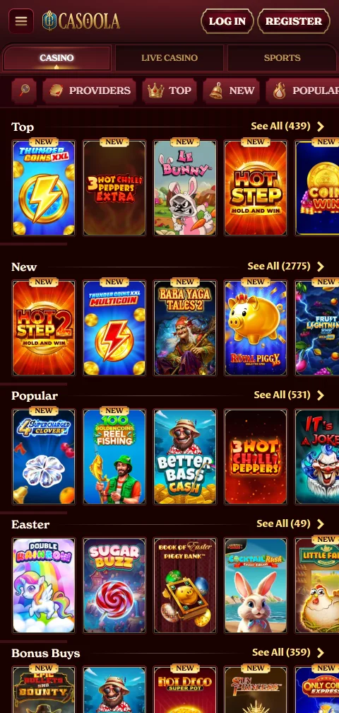 Casoola Casino pagos, depósitos y retiros seguros