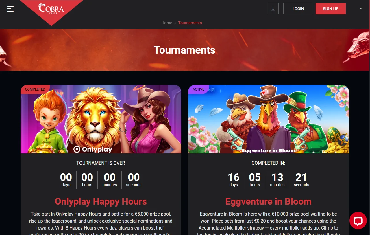 Cobra Casino y sus bonos de bienvenida para nuevos usuarios