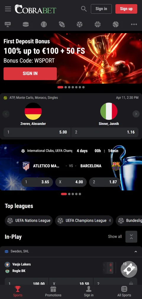 Cobra Casino desde celular con experiencia móvil optimizada