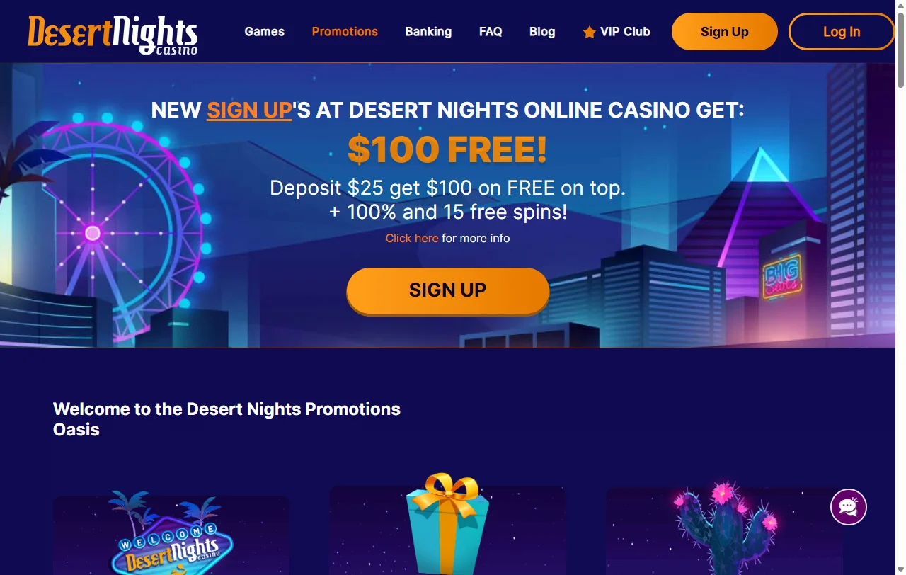 Desert Nights Casino bonos de bienvenida y promociones