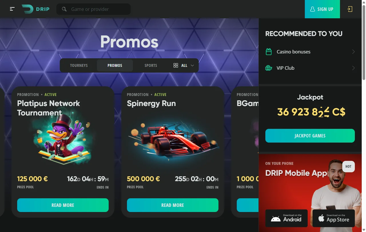 Drip Casino juegos y tragamonedas disponibles para Perú