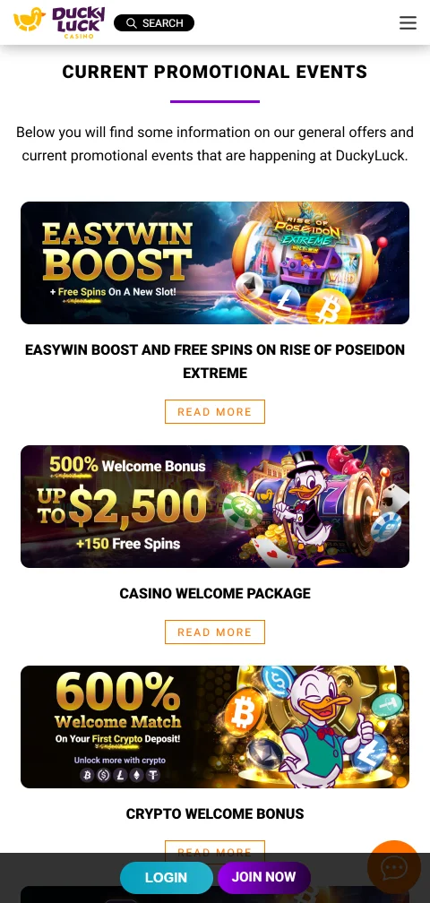 DuckyLuck Casino depósitos, retiros y métodos de pago