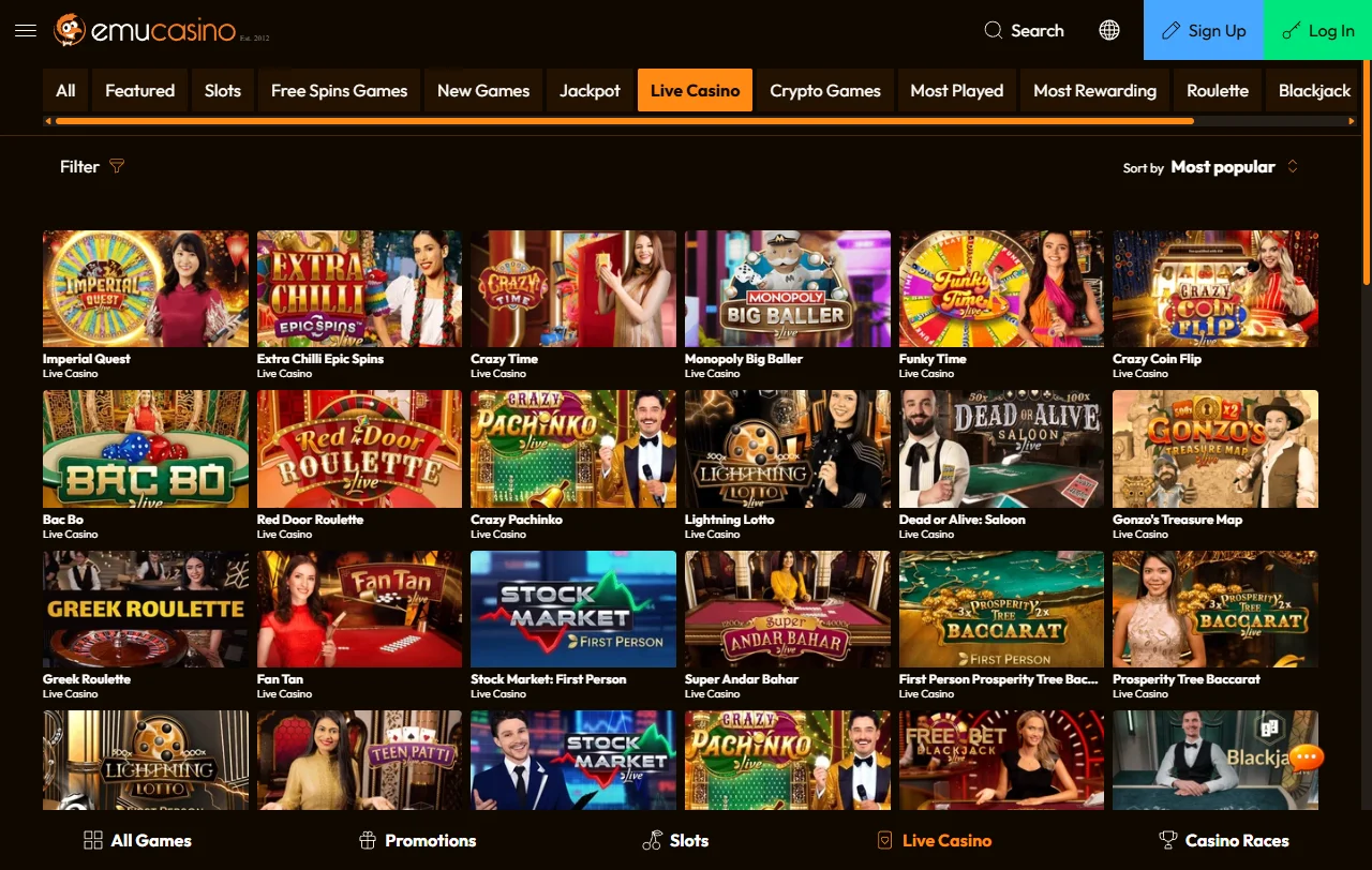 Emu Casino bonos, promociones y condiciones