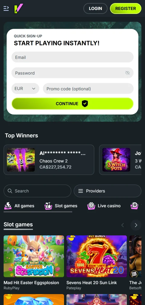 Evobet Casino en móviles con acceso práctico desde Perú