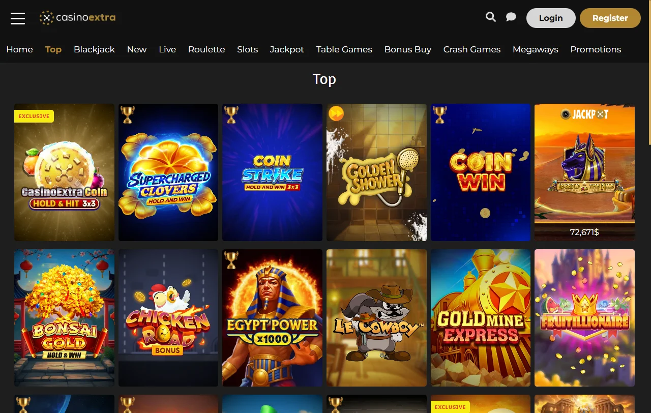 Extra Casino con catálogo de juegos y proveedores reconocidos