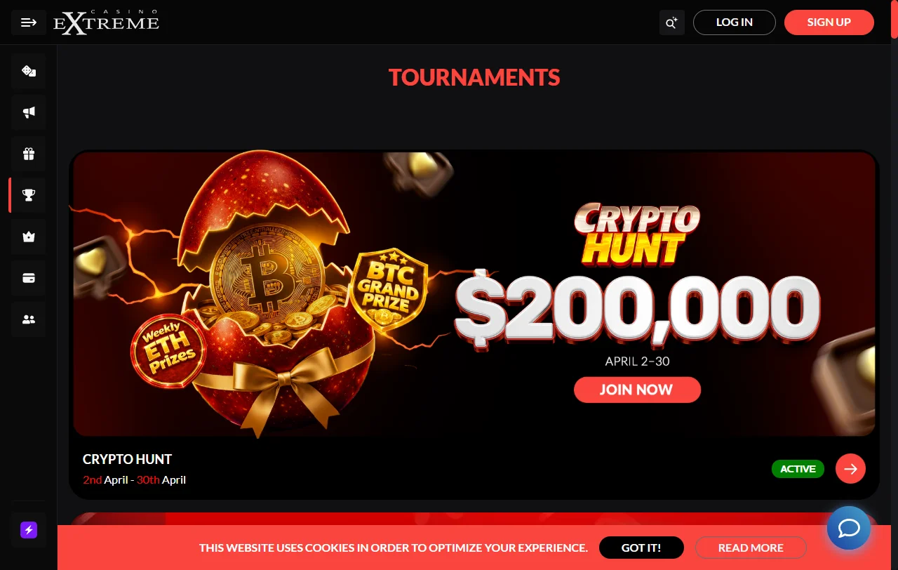 Extreme Casino muestra bonos de bienvenida, giros y promociones generales