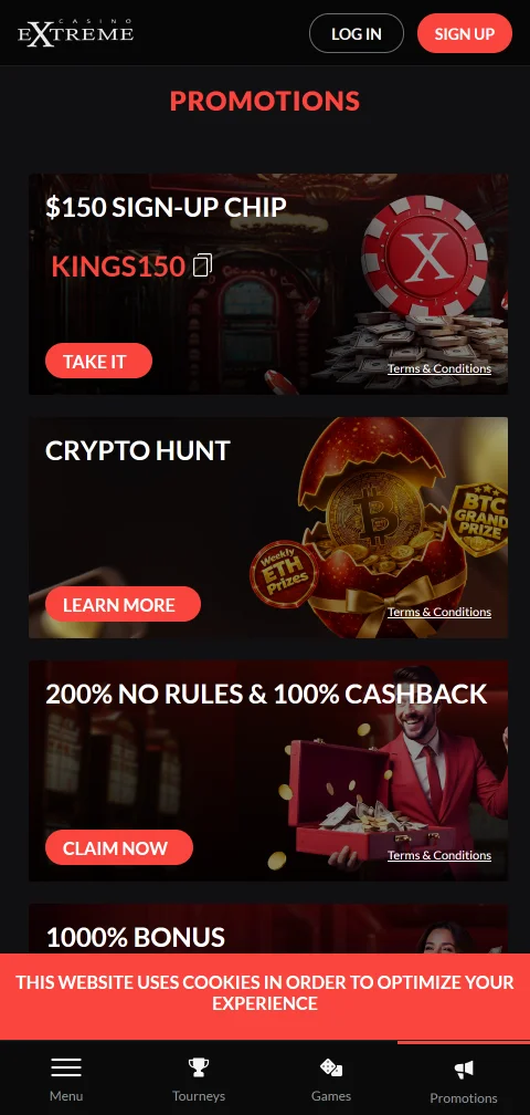 Extreme Casino presenta depósitos, retiros y métodos de pago variados