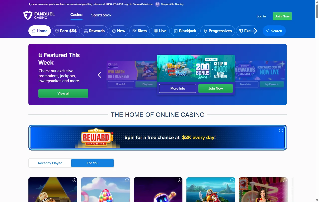 FanDuel Casino con catálogo amplio de juegos y mesas