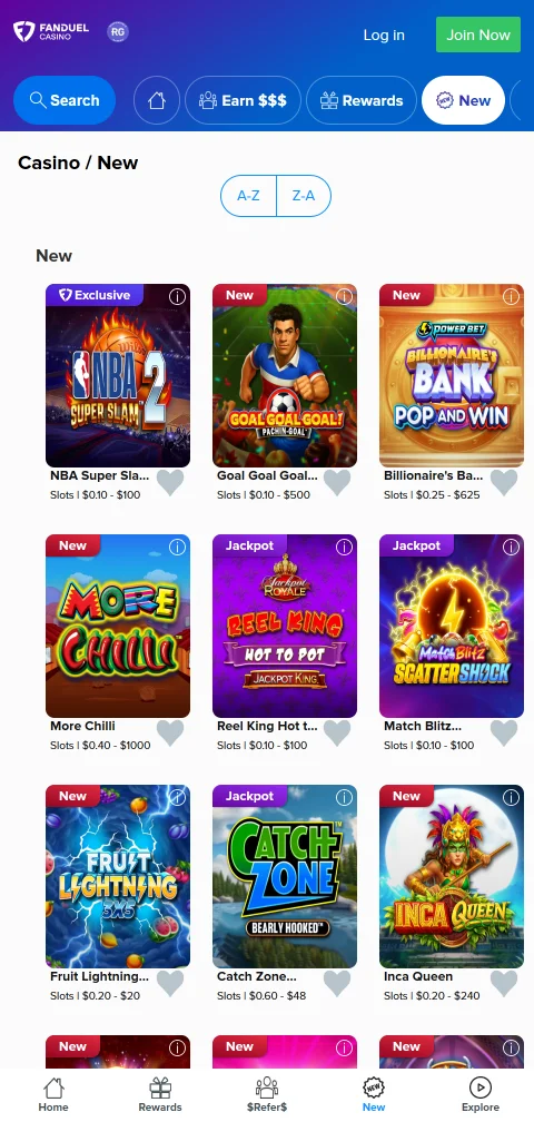FanDuel Casino optimizado para móvil desde Perú