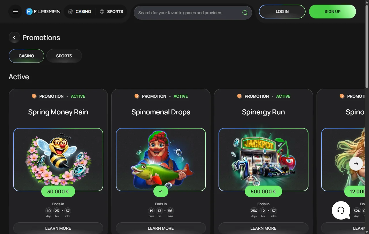 Flagman Casino juegos de slots y live casino