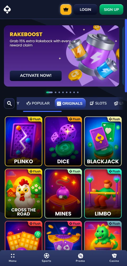 Flush Casino métodos de pago, depósitos y retiros