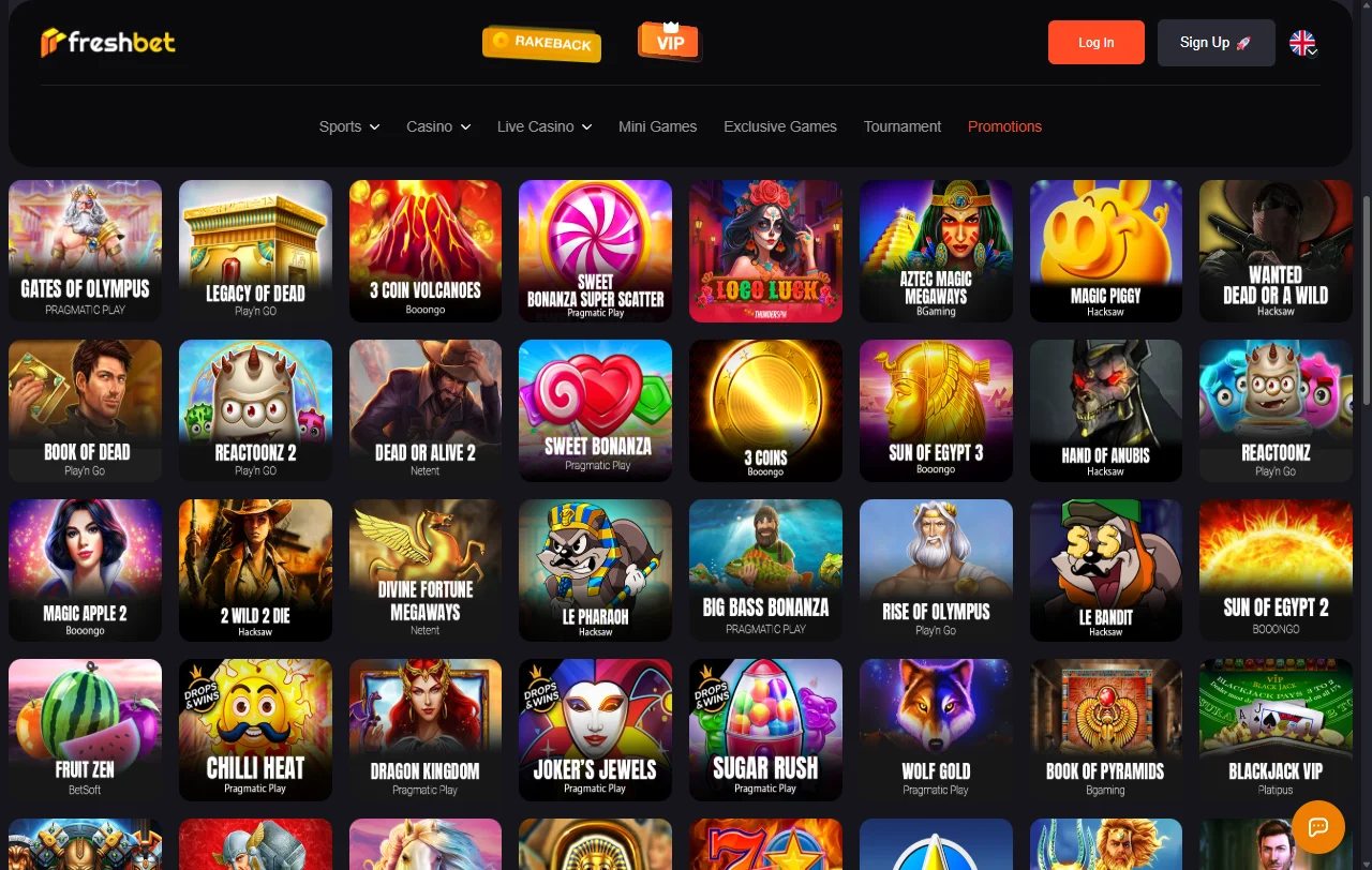Freshbet Casino y su bono de bienvenida