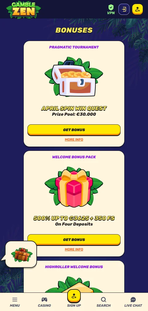 Gamblezen Casino métodos de pago y retiros